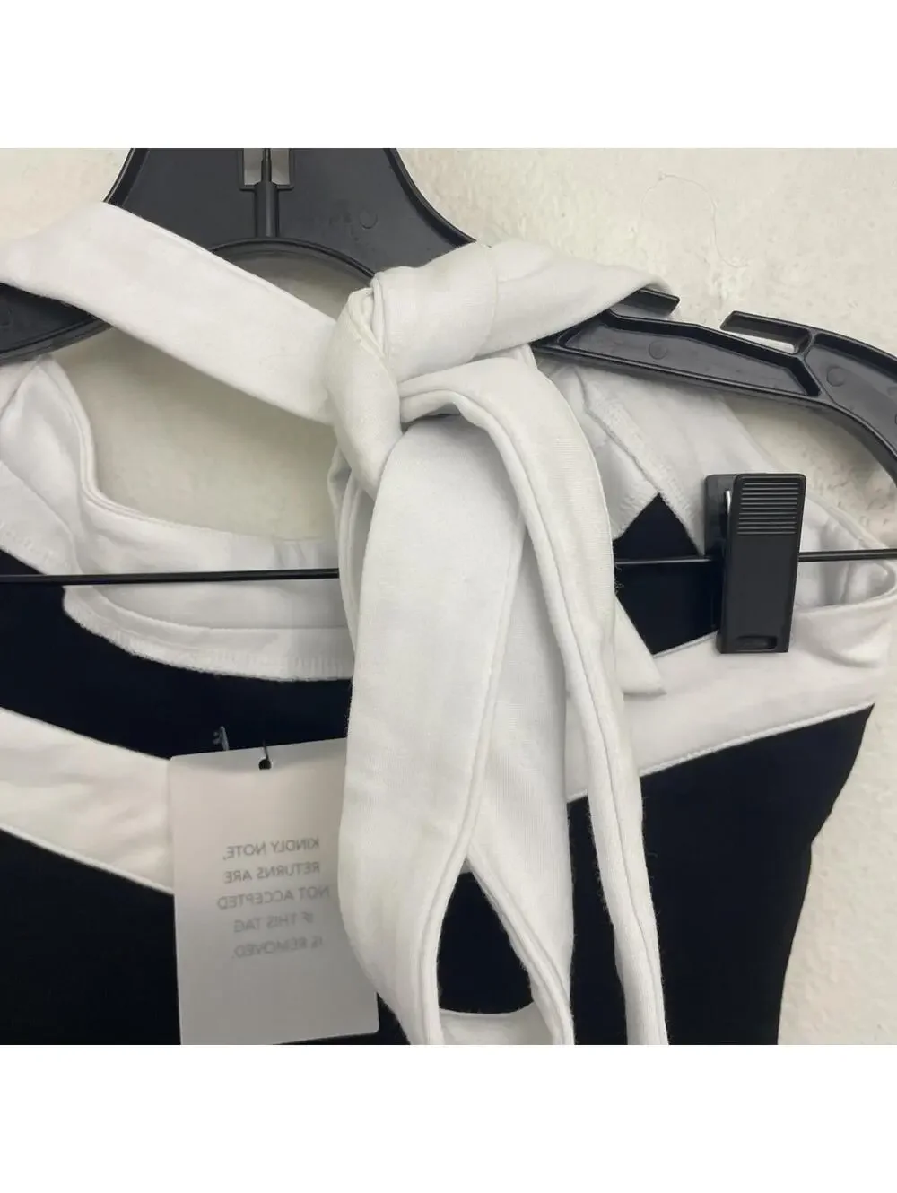 Revolve All The Ways Rosalyn Halter Mini Dress black white trim size S NWT - Picture 6 of 10